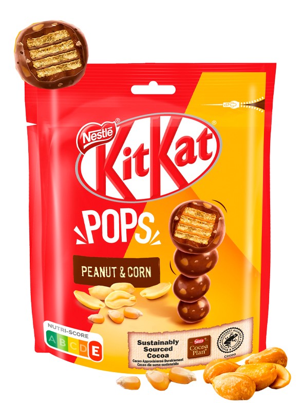 Kit Kat Pops de Cacahuetes y Maíz 110 grs.
