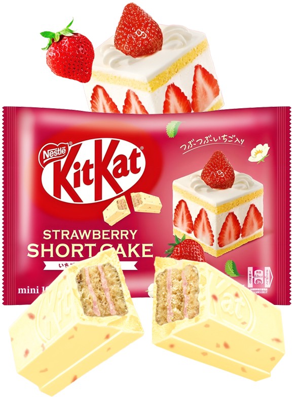 Mini Kit Kats de Shortcake de Fresa | 9 Unidades