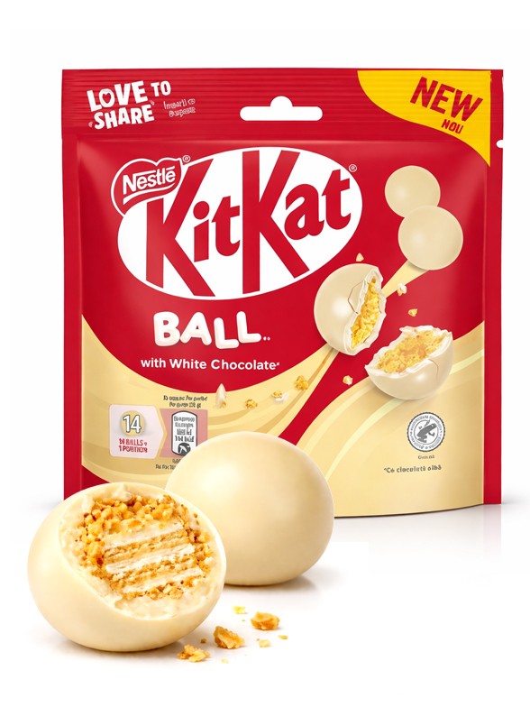 Bolas de Kit Kat de Chocolate Blanco con Relleno Crujiente 140g