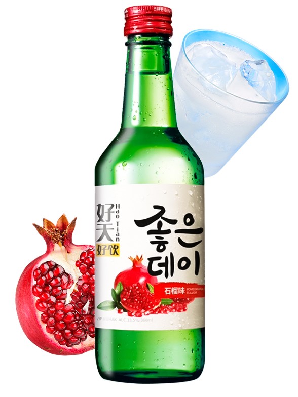 Licor Coreano Soju Good Day con Granada 360 ml.