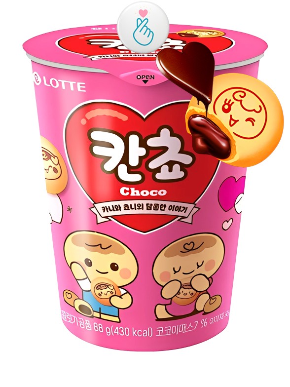 Galletas Coreanas Kancho de Crema de Chocolate | Edición Cup