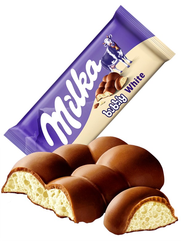 Chocolate Milka relleno de Mousse de Chocolate Blanco 95g.