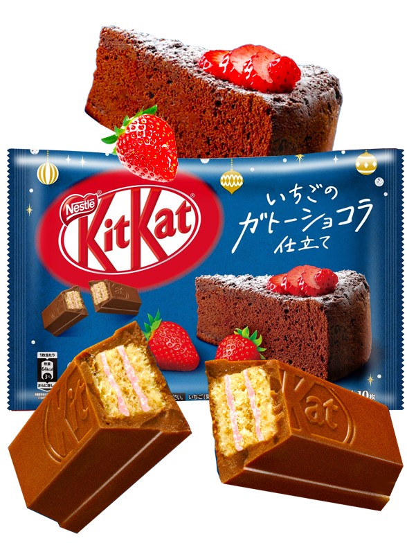 Mini Kit Kats de Tarta de Chocolate con Fresas | 10 Unidades