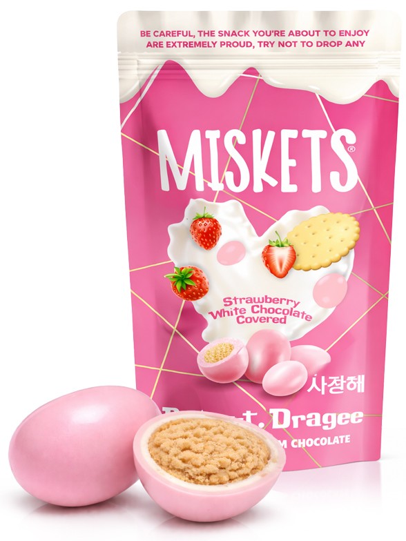 Grageas de Galletas y Chocolate Belga de Fresa | Miskets 80g.