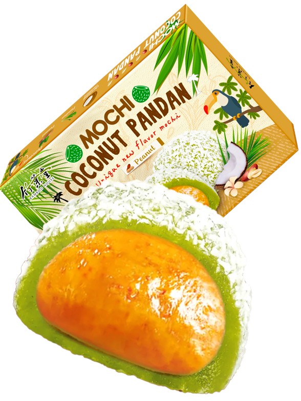 Mochis de Crema de Cacahuete Pandan y Coco | Bamboo House 180 grs.