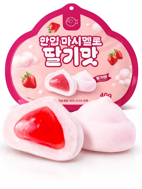 Chuches Mochi Marshmallow Rellenas de Fresa | Han-ip 40g.