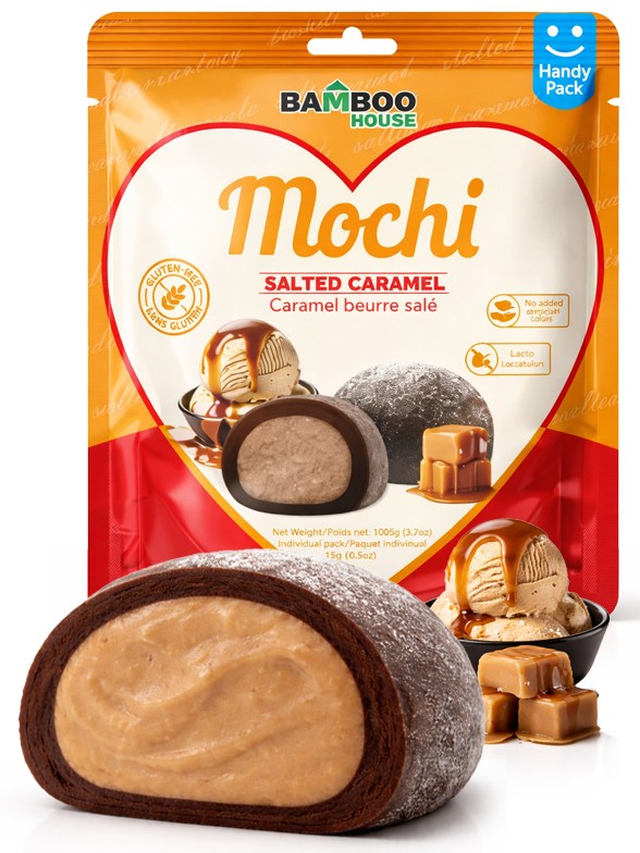 Mochis Daifuku de Cacao con Caramelo Salado | Sin Gluten 105g.