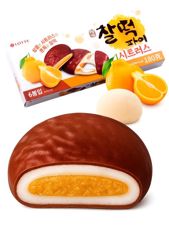 Mochis Coreanos de Cítricos y Chocolate | Lotte 180g.