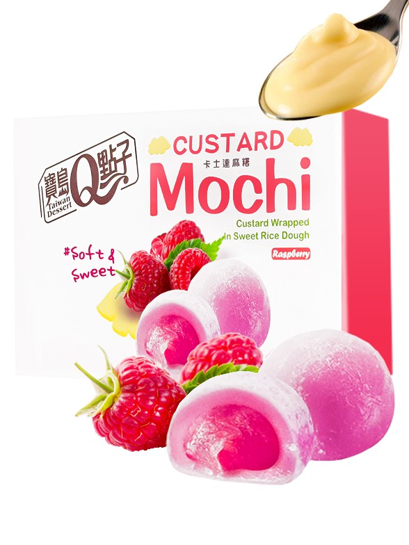 Mochis Daifuku de Crema Pastelera a la Frambuesa | Sakura Box 168 grs