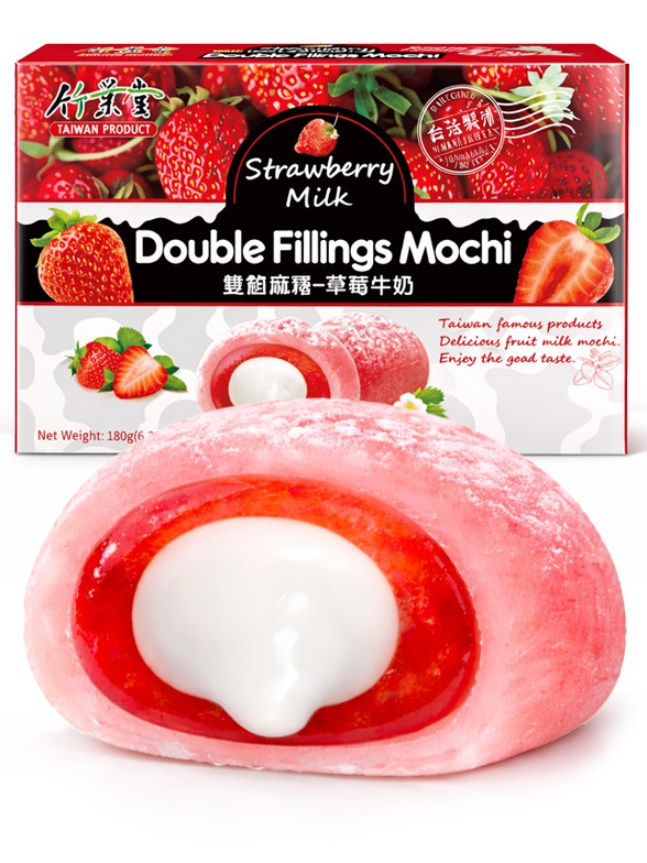 Mochis de Fresa | Doble Relleno Fresa y Leche | Bamboo House 180g.