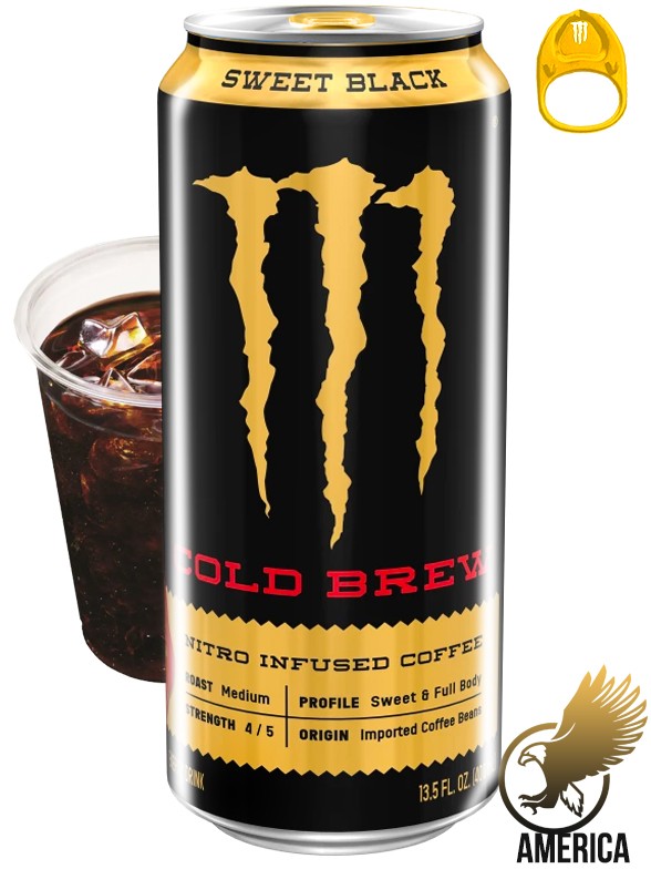 Bebida Energética Monster Café Java Sweet Black | Anilla Dorada | USA 400 ml.