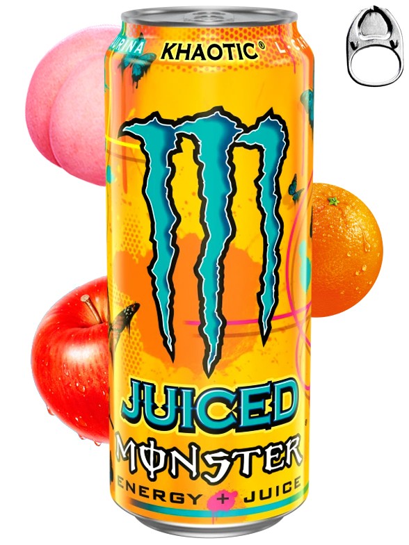 Bebida Energética Monster Juice Khaotic | Anilla Plateada 500 ml.