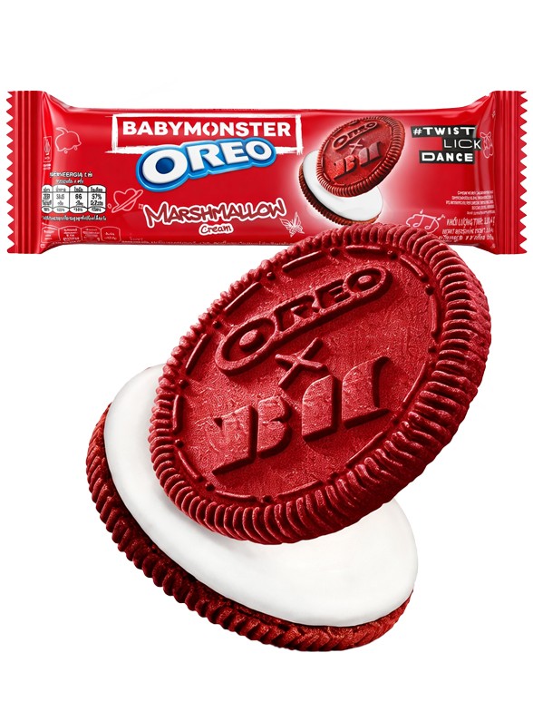 Oreo Rojas rellenas de Crema de Marshmallow | Ed. BabyMonster 110g.