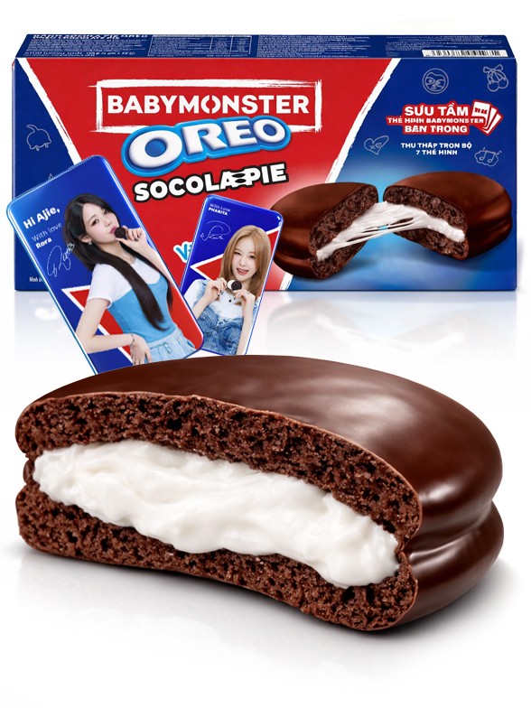 Pastelitos Oreo con Chocolate | Colabo. BabyMonster | con Photocards | 6 Uni.