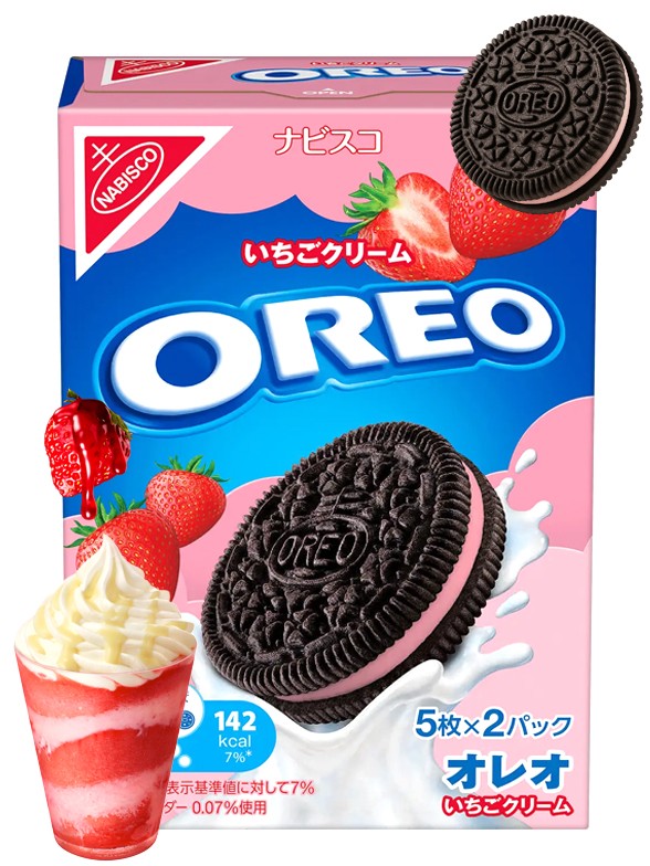 Oreo de Batido de Fresa | Receta Japonesa 97g.