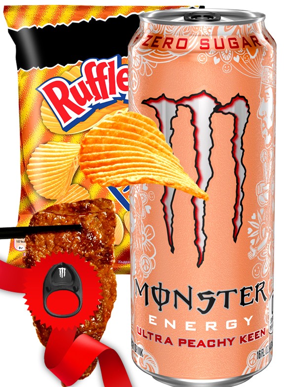 Monster Ultra Peachy Keen &  Chips Ruffles BBQ | Top Hits Gift Selection