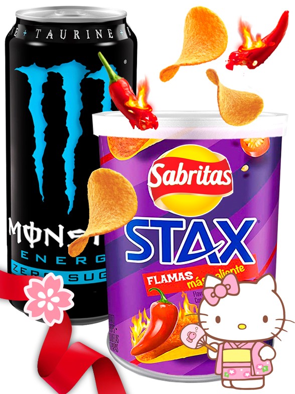 DUO PERFECTO Chips STAX ULTRA HOT & Energetica MONSTER | Outlet Sakura