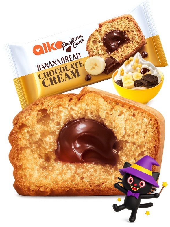 Bizcocho de Banana relleno de Chocolate | Dairy Sweets 55g.