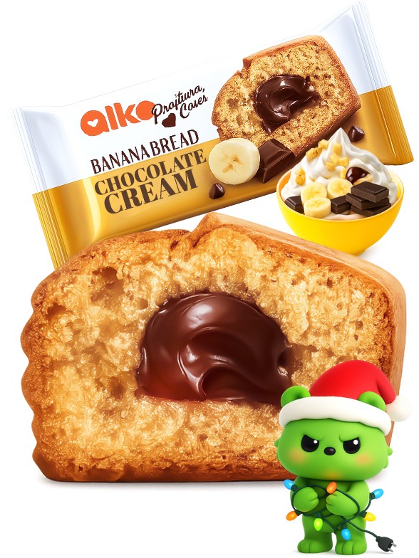 Bizcocho de Banana relleno de Chocolate | Dairy Sweets 55g.