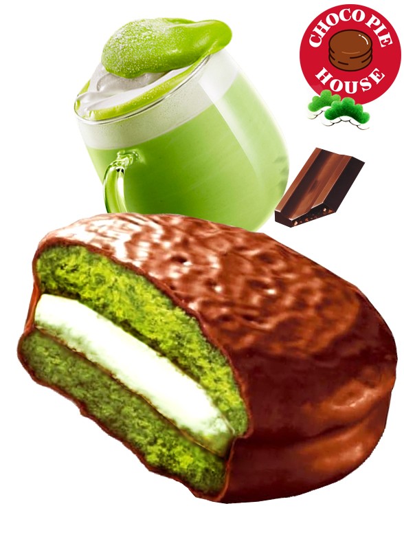 Pastelito Choco Pie relleno de Crema de Te Verde Matcha | Unidad 36 grs.