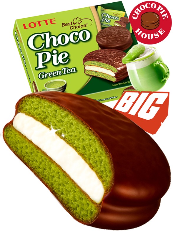 Choco Pie Coreano de Matcha y Nube Cremosa | Family Box 12