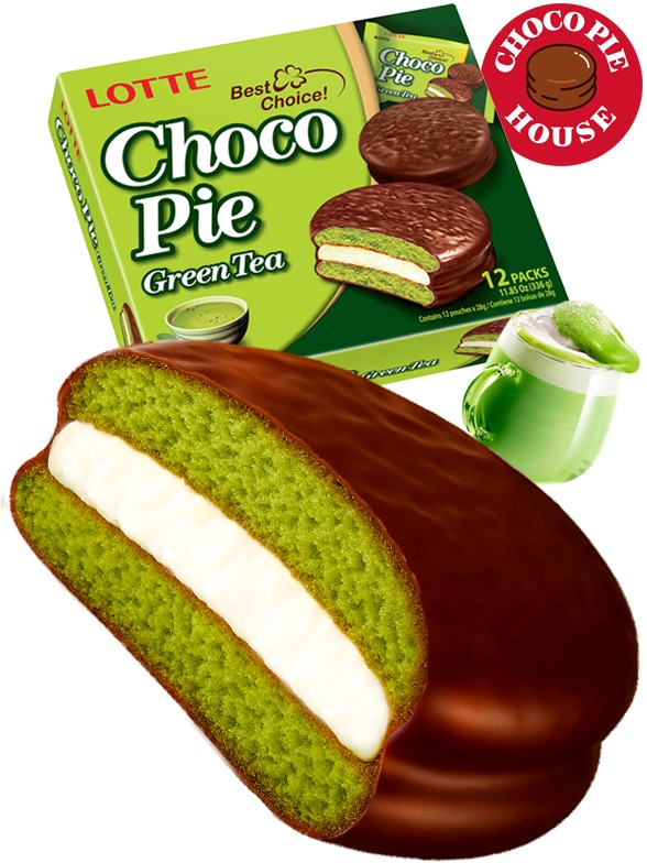 Choco Pie Coreano de Matcha y Nube Cremosa | Family Box 12