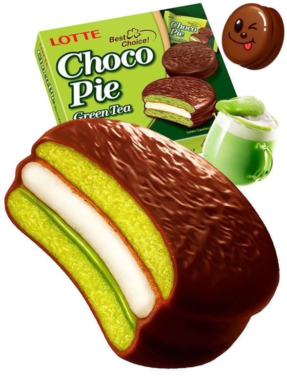 Choco Pie Coreano de Matcha y Nube Cremosa | Family Box 12