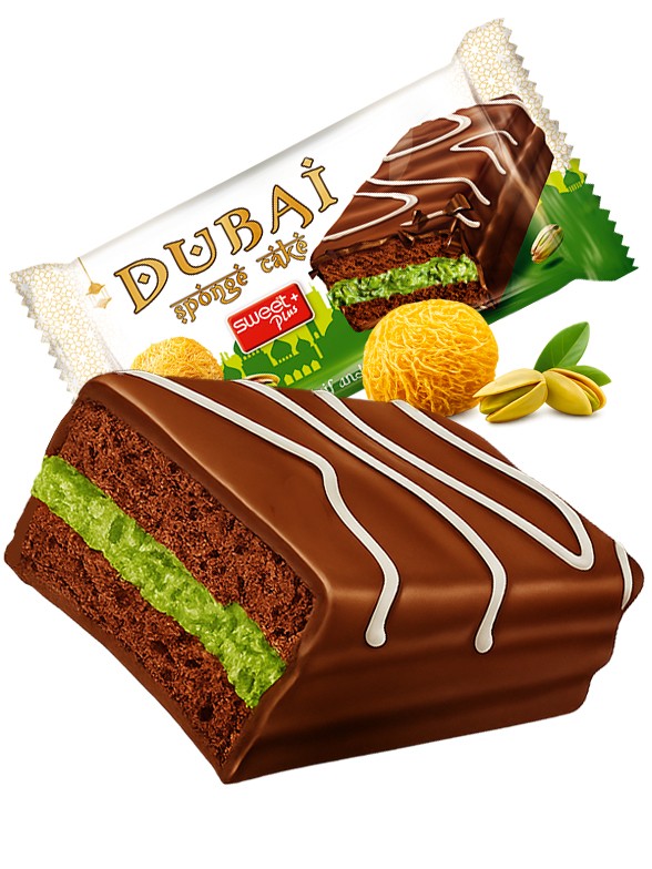 Pastelito Dubai de Chocolate | Glaseado Zigzag | Pistacho y Kataifi 50g.