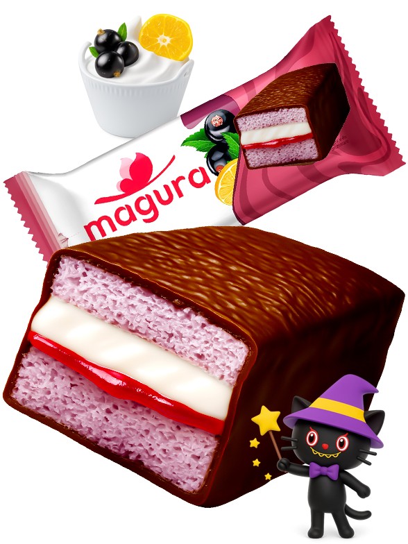 Pastelito de Chocolate con Crema de Limón y Grosella | Dairy Sweets 35g.