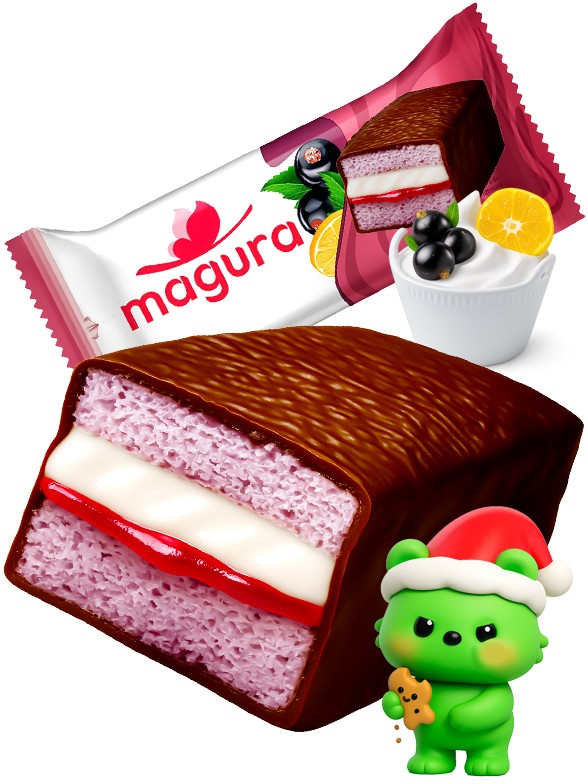 Pastelito de Chocolate con Crema de Limón y Grosella | Dairy Sweets 35g.