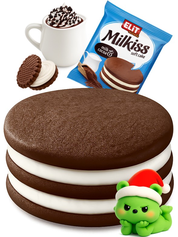 Pastelito Milkiss de Cookie Cacao y Nata | Dairy Sweets 42g.
