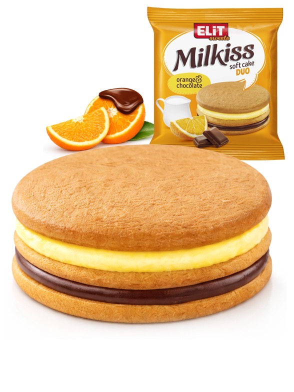 Pastelito Milkiss de Naranja y Chocolate 42g.