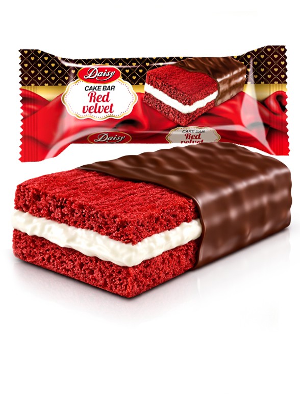 Pastelito Daisy Red Velvet y Chocolate 50g.