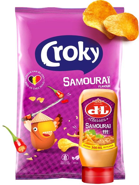Patatas Chips Sabor Salsa Samurai | Croky 40 grs.