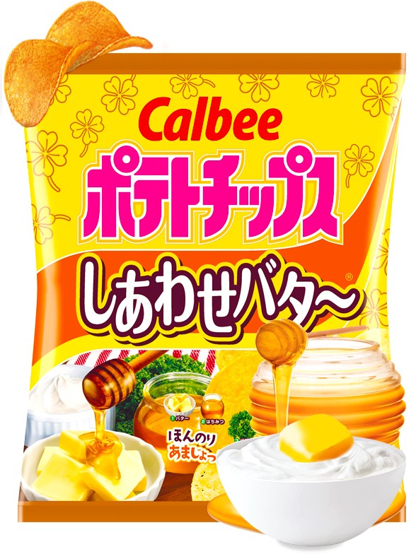 Patatas Chips Calbee con Miel, Mantequilla y Mascarpone 55g.