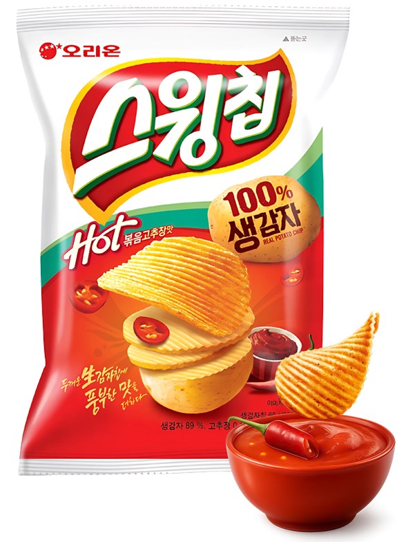 Chips Onduladas Coreanas Sabor Salsa Gochujang 60g.