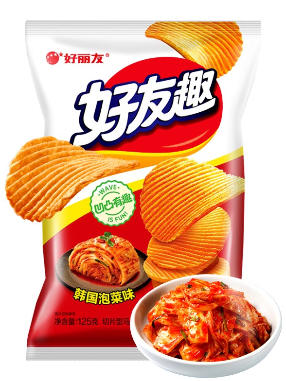 Patatas Fritas Onduladas Coreanas Sabor Kimchi 45 grs