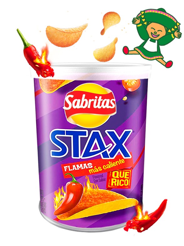 Patatas Sabritas Lays Stax Flamin-Hot | PURO MÉXICO 57 grs.