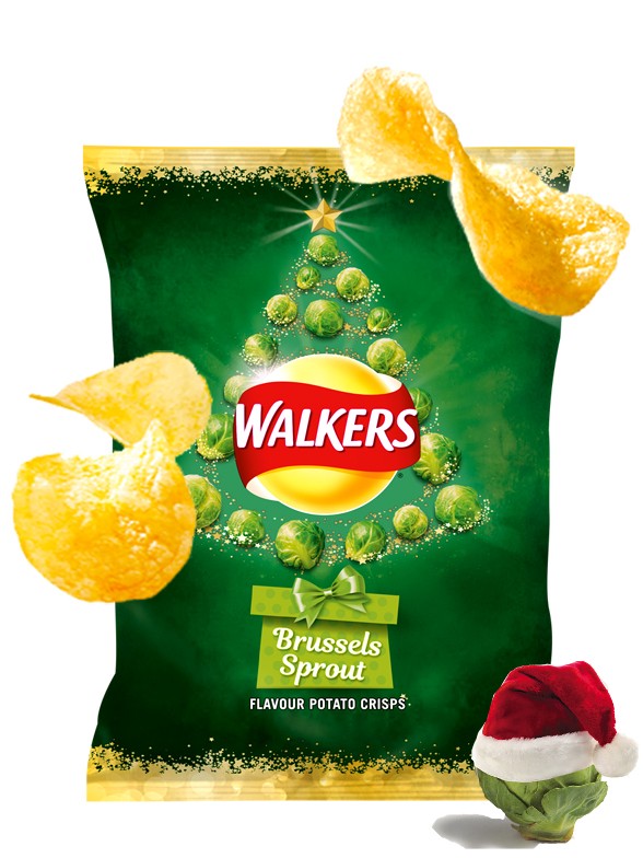 Patatas Fritas Walkers Lays Sabor Coles de Bruselas Edición Navideña