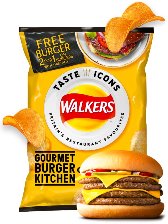 Patatas Fritas Walkers Lays Sabor Classic Cheeseburger Snack Bag 25
