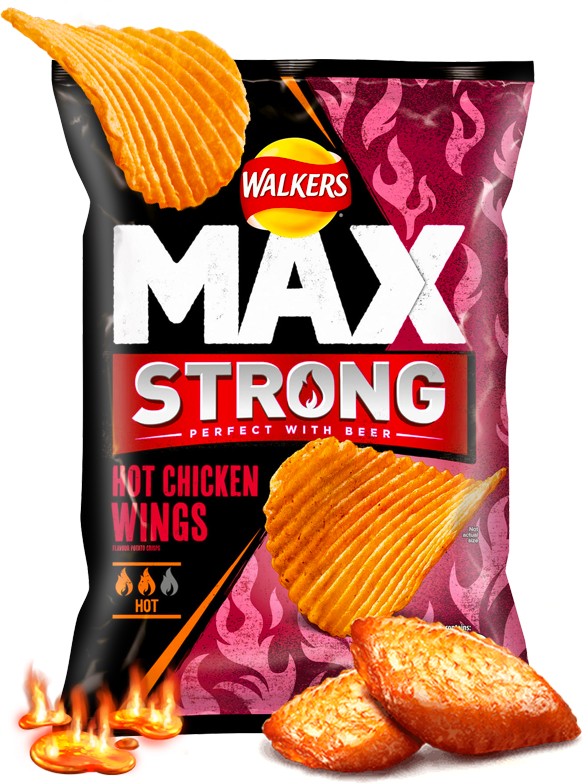 Patatas Fritas Onduladas Walkers MAX Lays Alitas de Pollo HOT 70 grs
