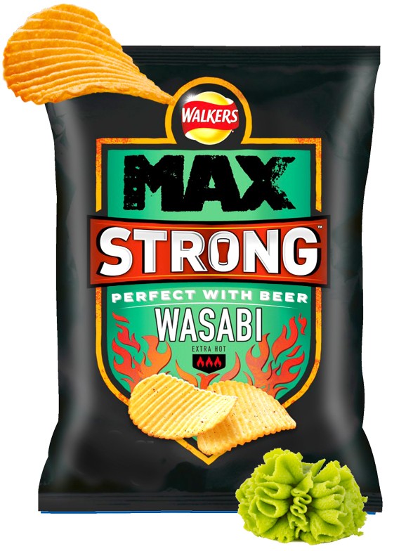 Patatas Fritas Onduladas Walkers Lays Wasabi Picante Big Bag 150 grs