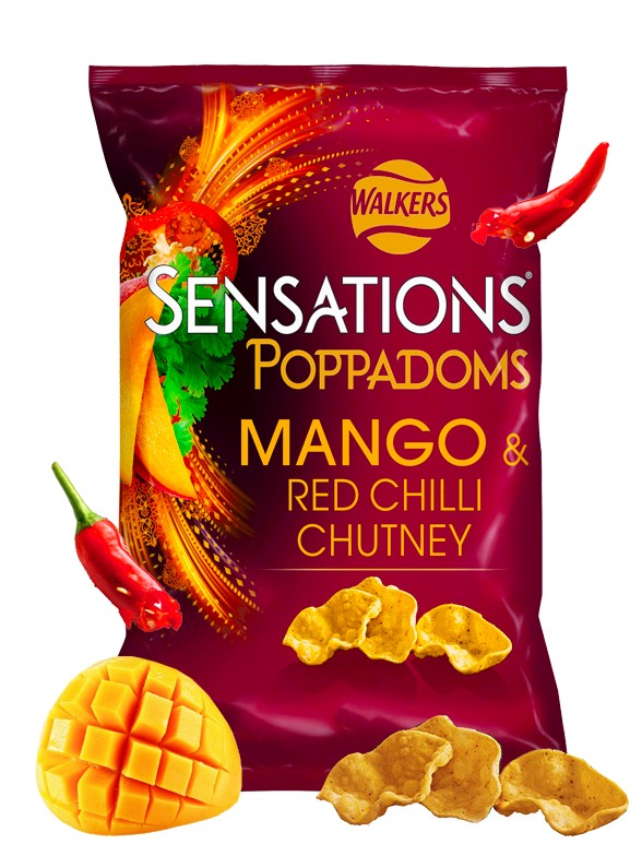 Poppadoms Walkers Lays Sensations Mango & Red Chilli 82 grs. OFERTA