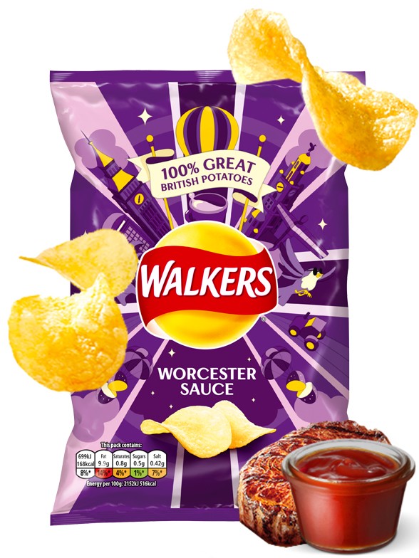 Patatas Fritas Walkers Lays Sabor Salsa Worcester Nueva Receta 32 grs