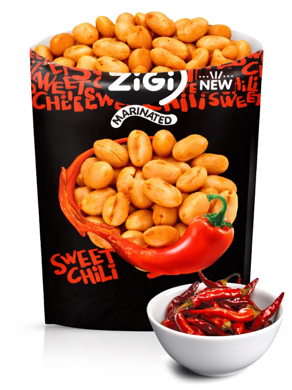 Snack de Cacahuetes sabor Sweet Chili 70g.