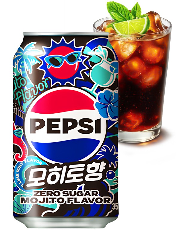 Pepsi Zero Corea | Sabor Mojito 355 ml.