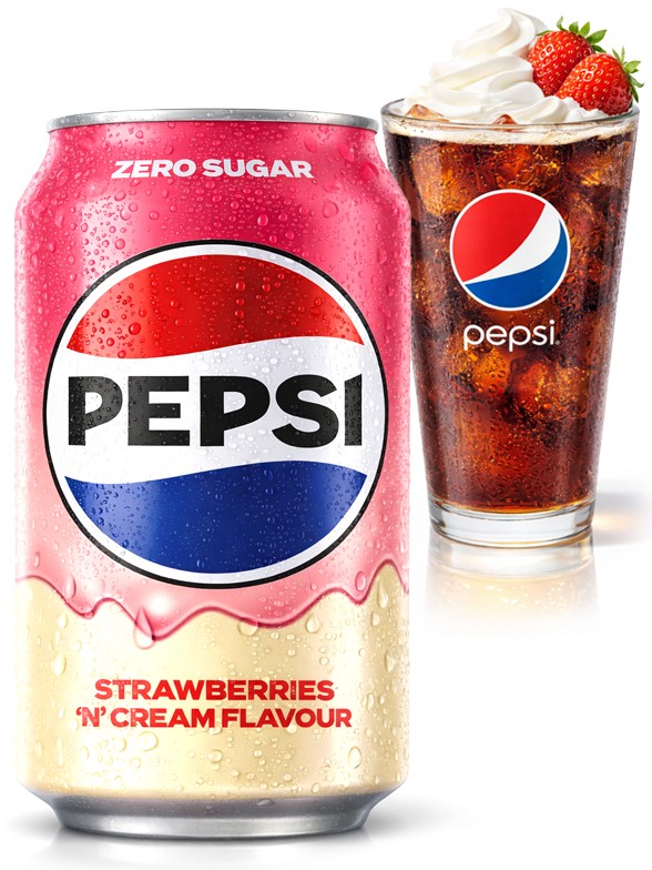 Pepsi Zero de Fresas y Vainilla 330 ml.