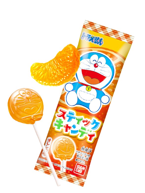Piruleta de Doraemon sabor Naranja Japonesa 9 grs.