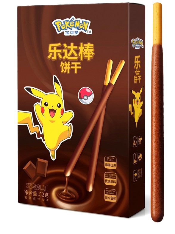 Sticks Pokémon de Galleta con Chocolate 52g.