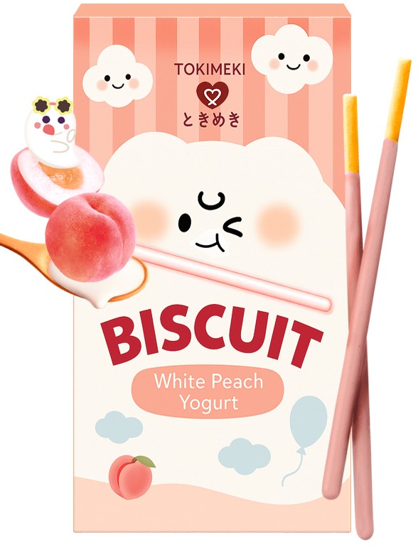 Sticks Toky de Galleta de Yogur de Melocotón | Tokimeki 40g.